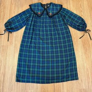 Dressed in Lala Flannel Peter Pan Collar Dress